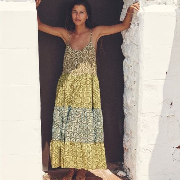 ZARA PATCHWORK MIDI DRESS - Picture 1 of 11